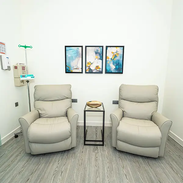 Private IV infusion therapy suite at a Riyadh wellness center