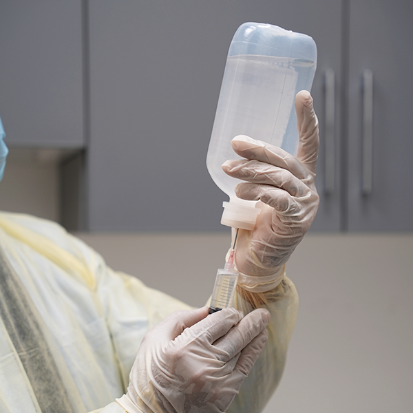 Infusion drip bag prepared for MS biologic treatment